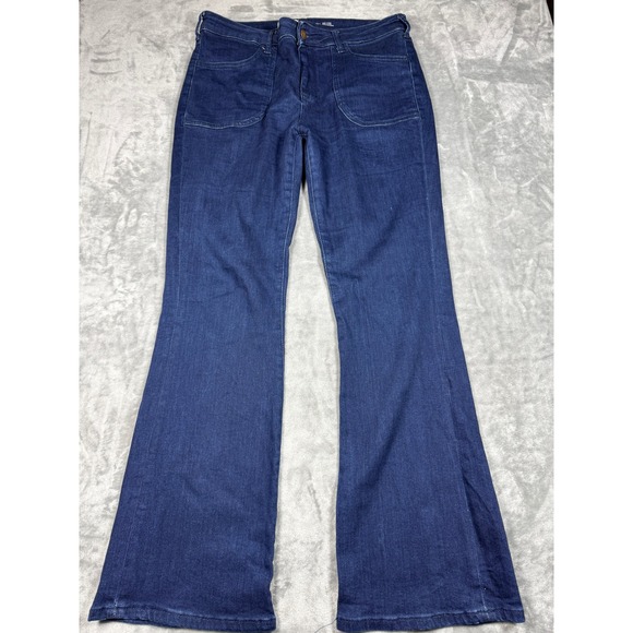 Anthropologie Pilcro Flare Jeans Dark Wash High Rise Front Pockets Size‎ 31 - Picture 1 of 11